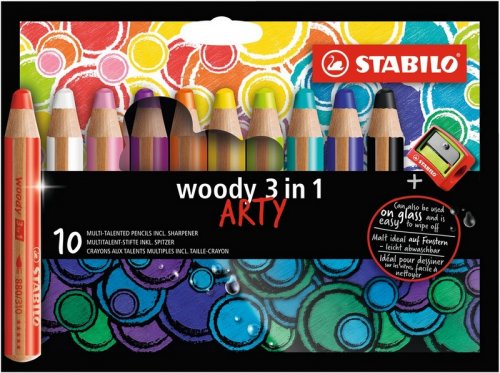 Μολύβια Arty Woody Stabilo (10τεμ) + ξύστρα 880/10-1-20