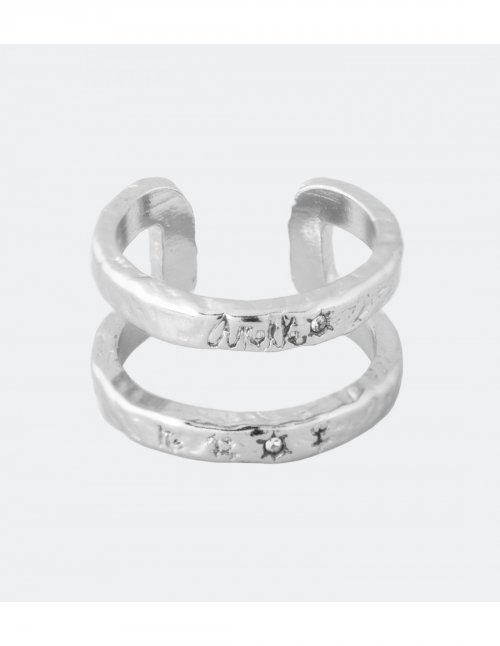 Δαχτυλίδι Διπλό Ασήμι  Anekkem-υλικό Ατσάλι-