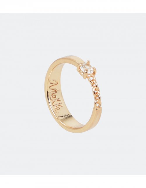 Δαχτυλίδι Με Αλυσίδα Χρυσό Νο16 Anekke - υλικό Ατσάλι- 
