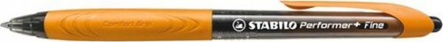 Stabilo Στυλό Ballpoint 0.7mm με Μαύρο Mελάνι Performer+ Fine Orange