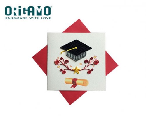 Origamo Κάρτα Ευχετήρια QUILLING Αποφοίτηση 16.2x16.5cm FILIGRANA
