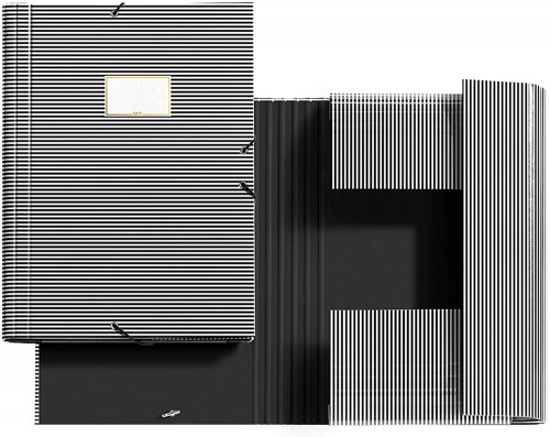 Miquelrius – Cardboard Folder Flaps A4 Stripes Black & White